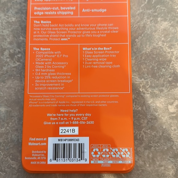 onn. iPhone 14 Pro Corning Glass Screen Protector - Picture 6 of 6